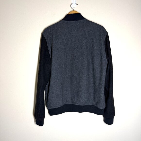 Penguin Full Zip Wool Bomber Jacket Mens Size XL Normcore Classic Varsity Gray - Picture 11 of 11